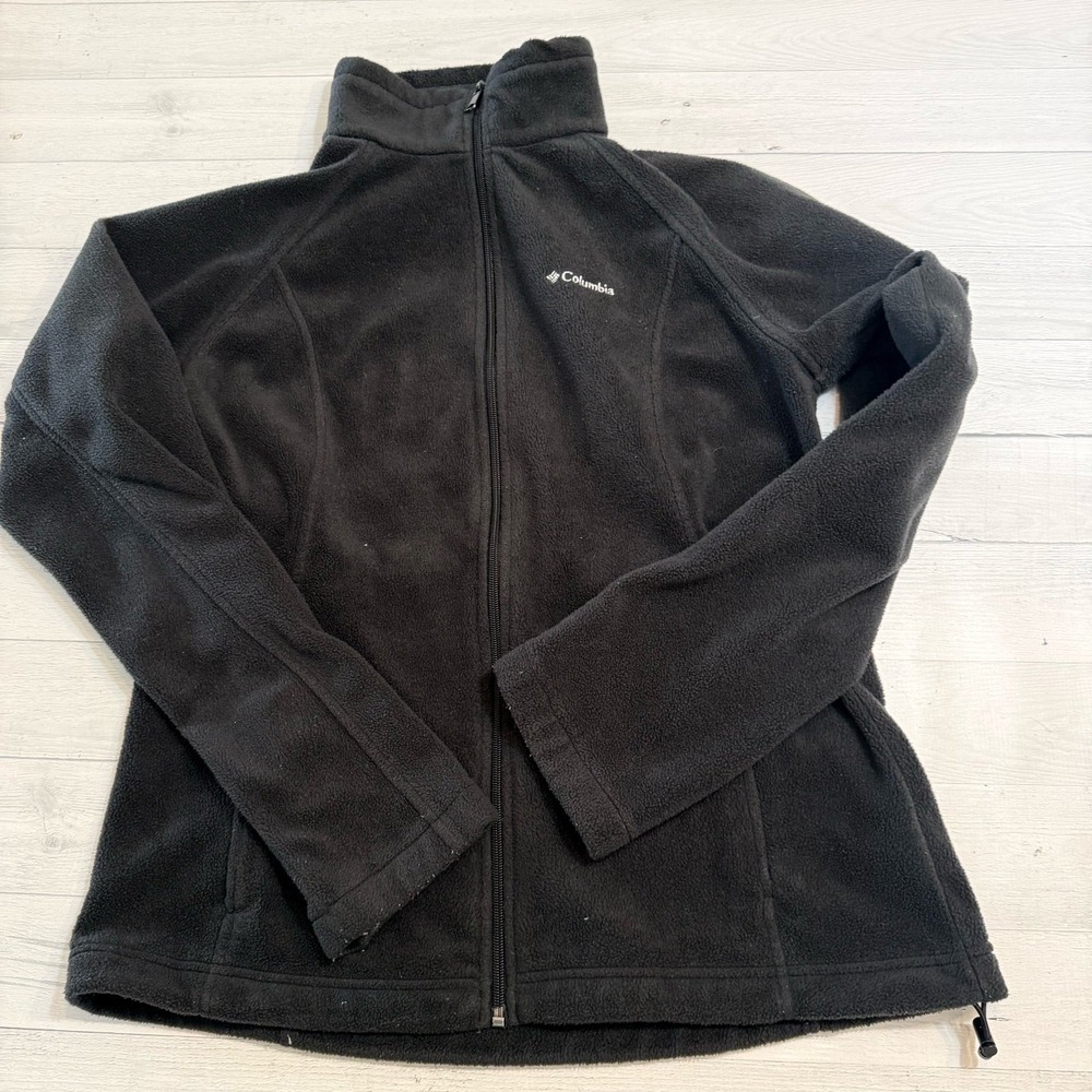 Columbia women's black fleece zip‎ up jacket size large